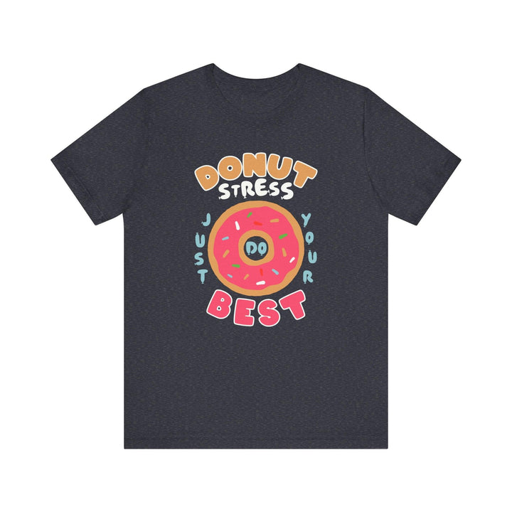 Retro Donut Stress T Shirt | Heather Navy