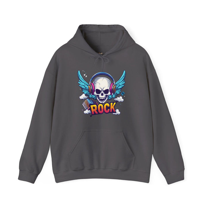 Rock Winged Skull Hoodie | Charcoal