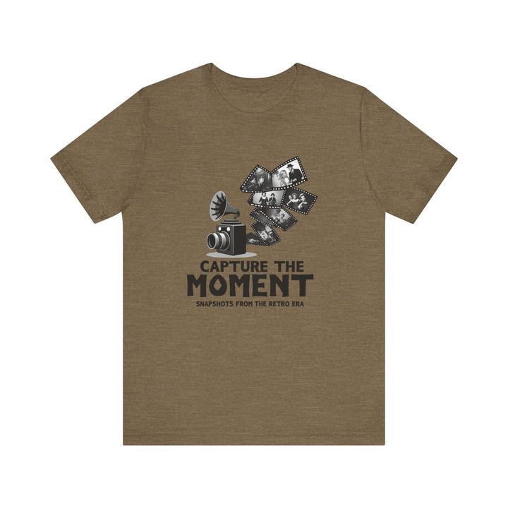 Retro Memories Capture the Moment T Shirt | Heather Olive