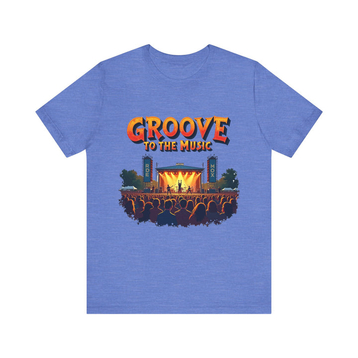 Retro Groove to the Music T Shirt | Heather Columbia Blue