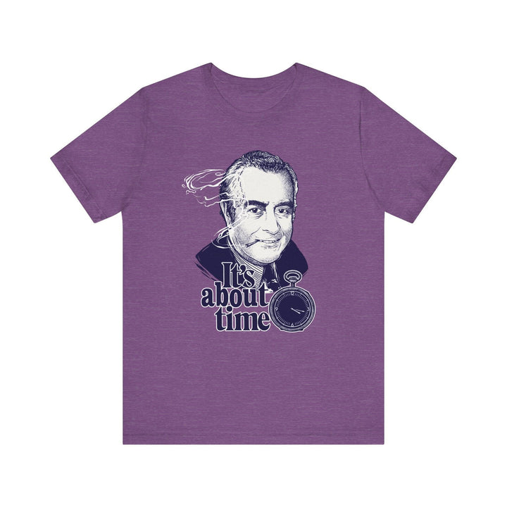 Retro It’s About Time T Shirt | Heather Team Purple