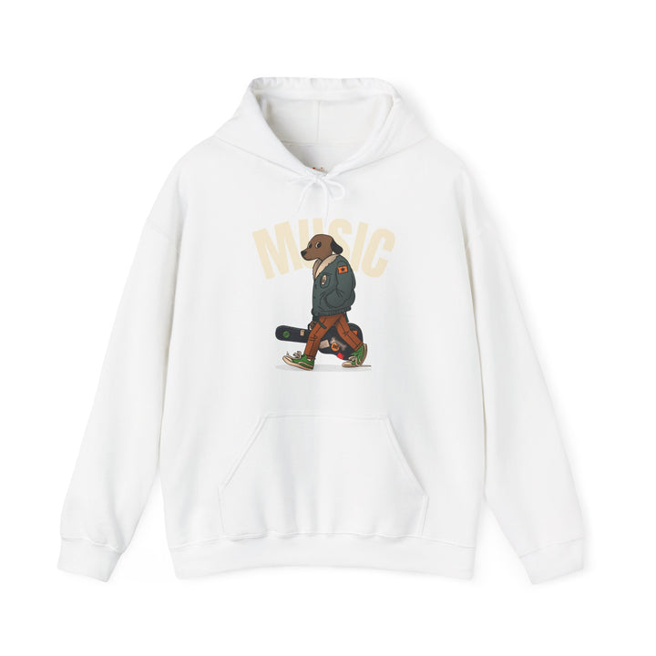 Band Music Dog Walker Hoodie | White