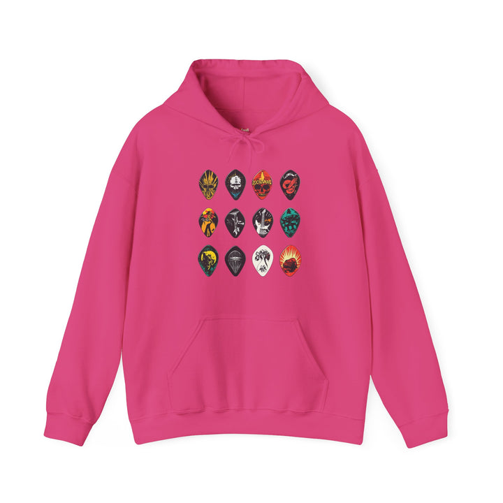 Rock Guitar Picks Collection Hoodie | Heliconia