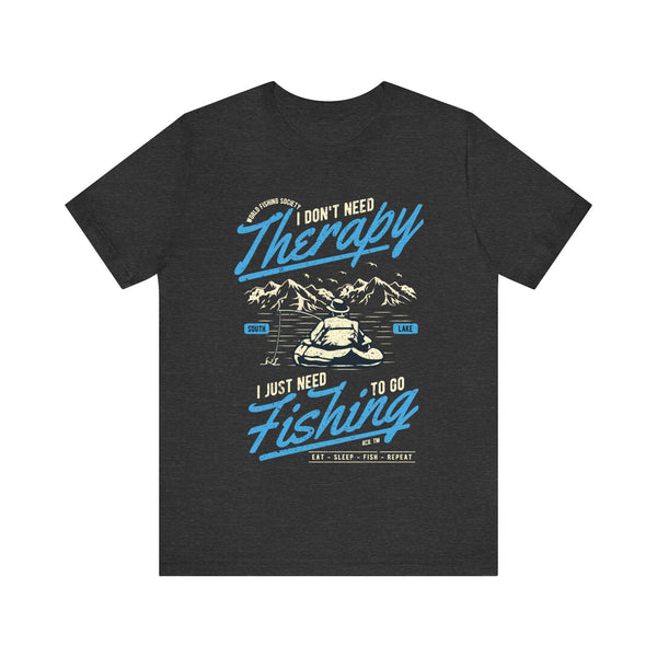 Fishing Therapy T Shirt | Dark Grey Heather