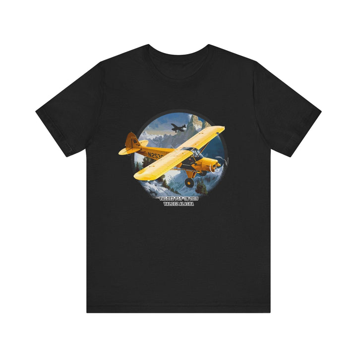 Retro Valdez Fly-In Alaska Adventure T Shirt | Black