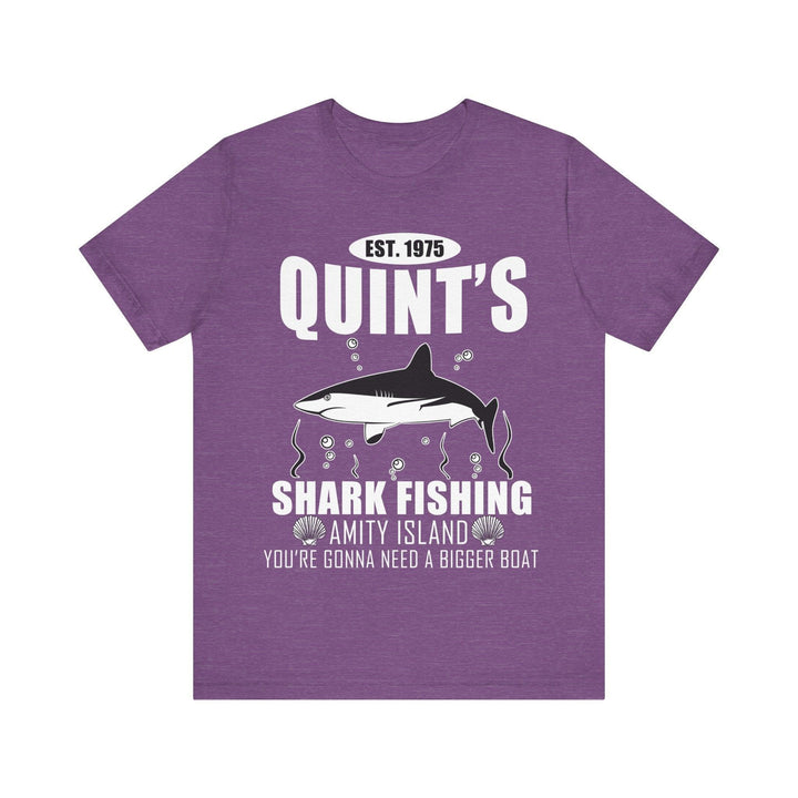 Fishing Quint's Shark T Shirt | Heather Team Purple