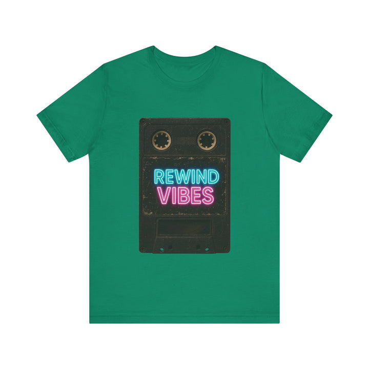 Retro VHS Rewind Vibes Vintage T-Shirt | Kelly Twill Tees
