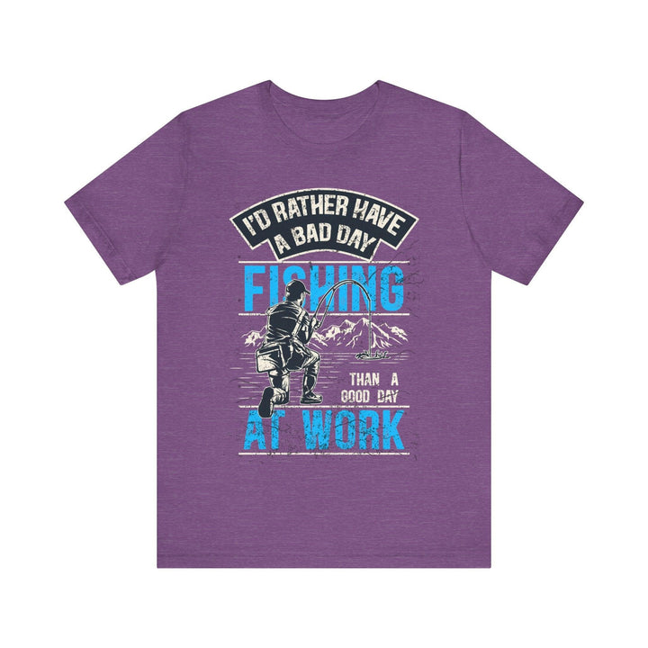 Fishing Bad Day T Shirt | Heather Team Purple