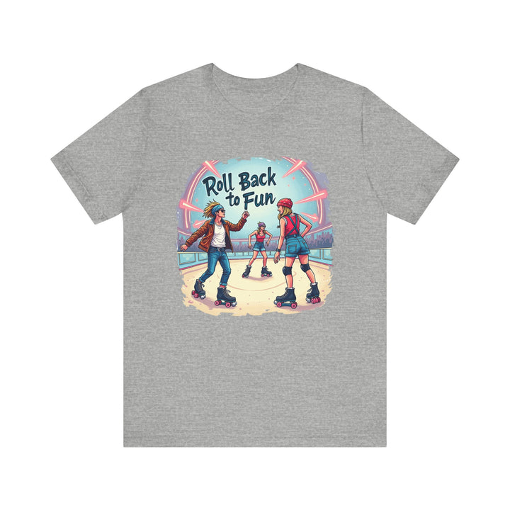 90s Roller Disco Fun T Shirt | Athletic Heather Twill Tees