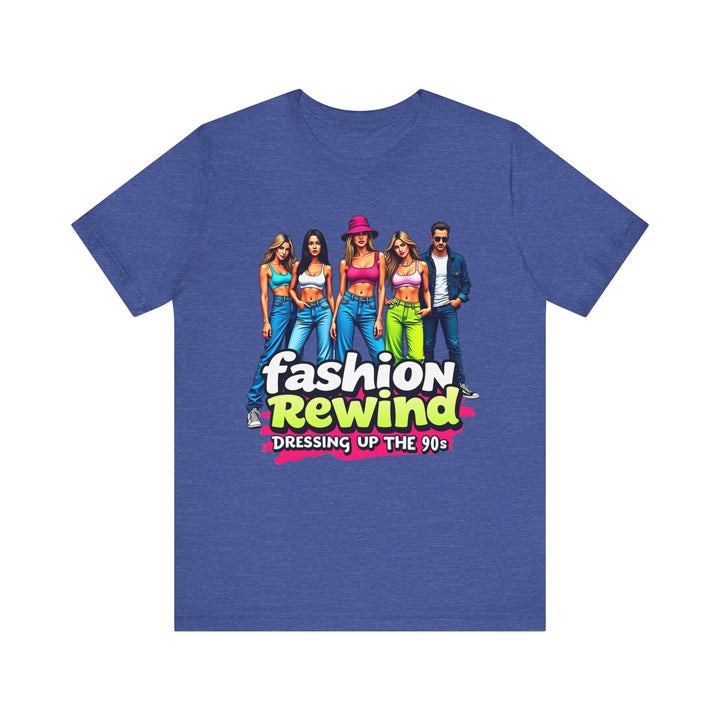 90s Denim Crew Fashion T Shirt | Heather True Royal