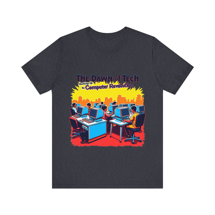 80s Computer Tech Evolution T Shirt | Heather Navy