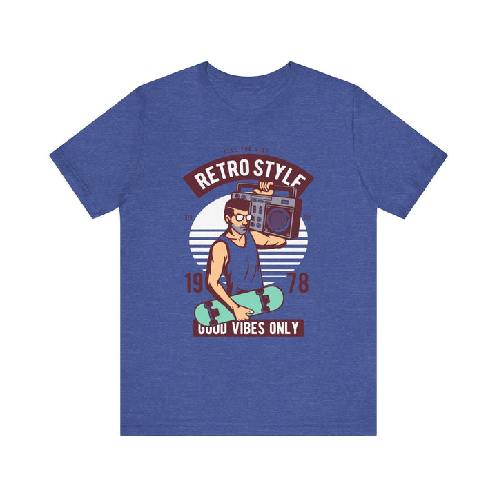 90s Retro Vibes T Shirt | Heather True Royal