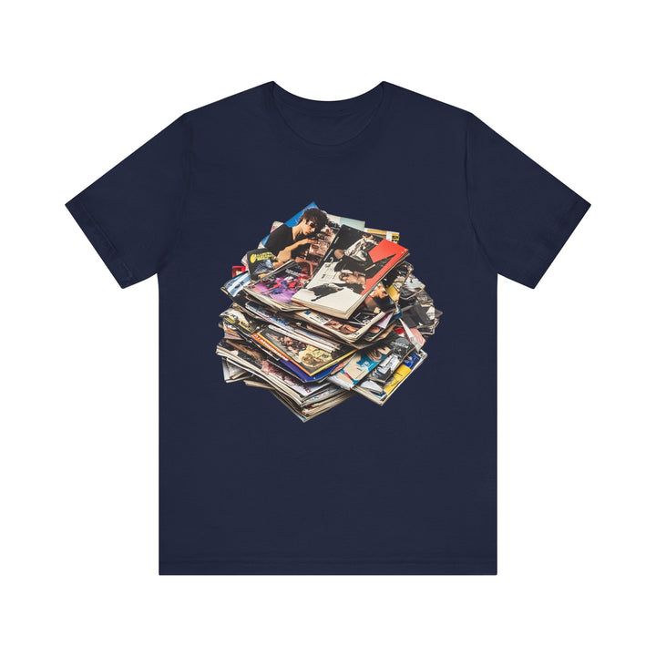 Rock Vintage Magazines T Shirt | Navy Twill Tees