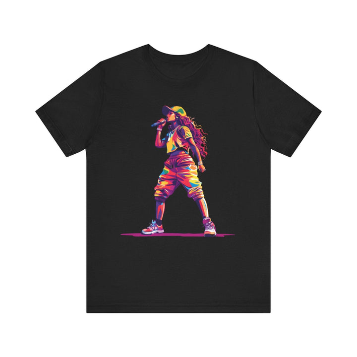 Rapper Vibrant Mic Drop T Shirt | Black