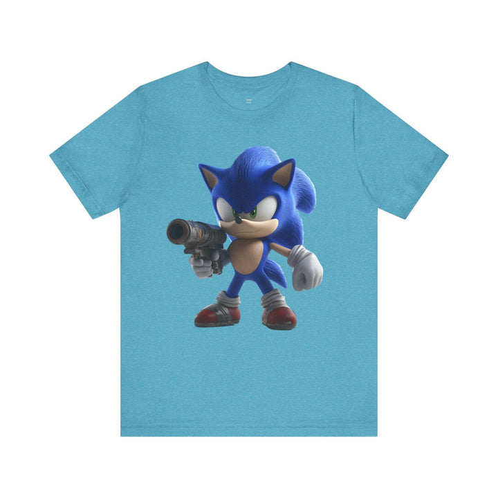 Sonic Blaster Sonic Action T Shirt | Heather Aqua