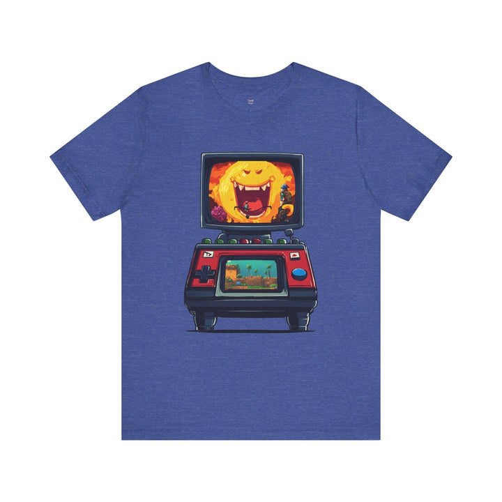 Retro Gaming Pixel Adventure Quest T Shirt | Heather True Royal