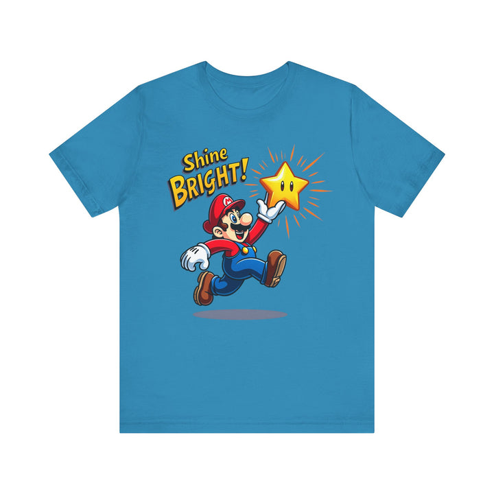 Mario Shine Bright T Shirt | Aqua Twill Tees