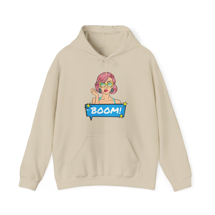 Retro Pop Art Boom Hoodie | Sand