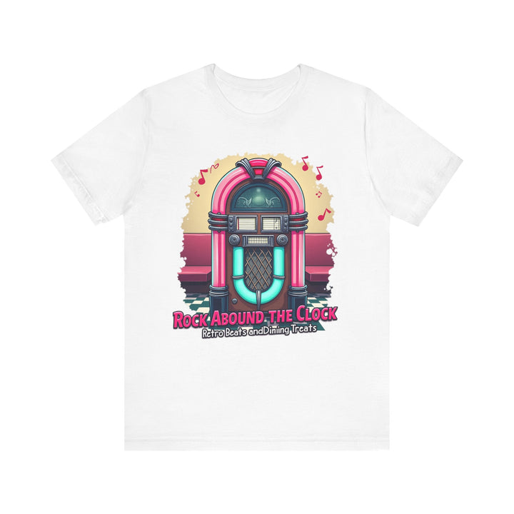 Retro Vibes Rock Around the Clock T Shirt | White