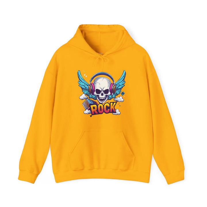 Rock Winged Skull Hoodie | Gold