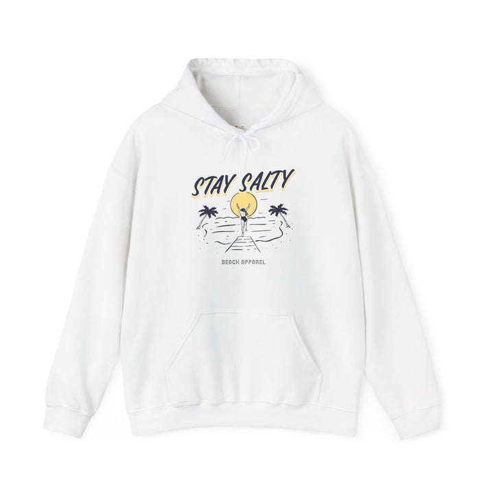 Beach Stay Salty Hoodie | White