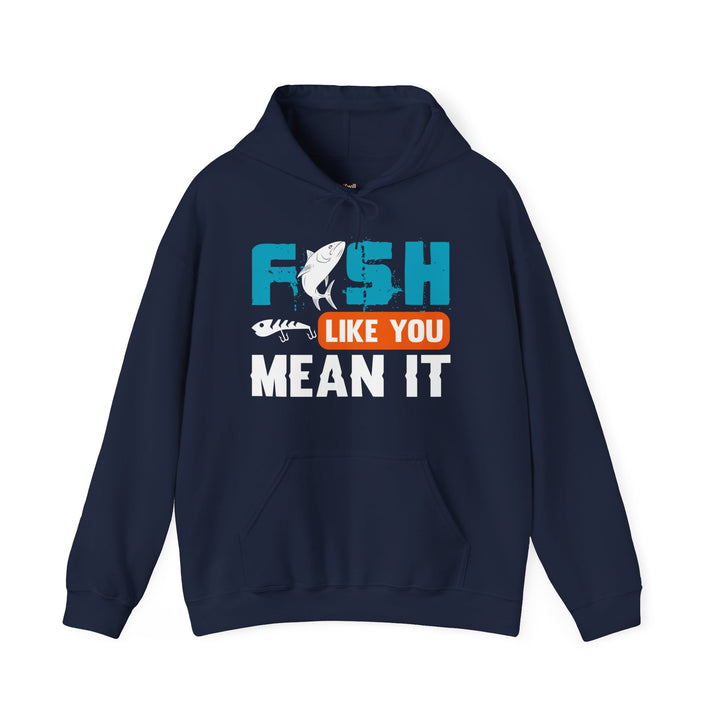 Fishing Like You Mean It Hoodie | Navy Twill Tees