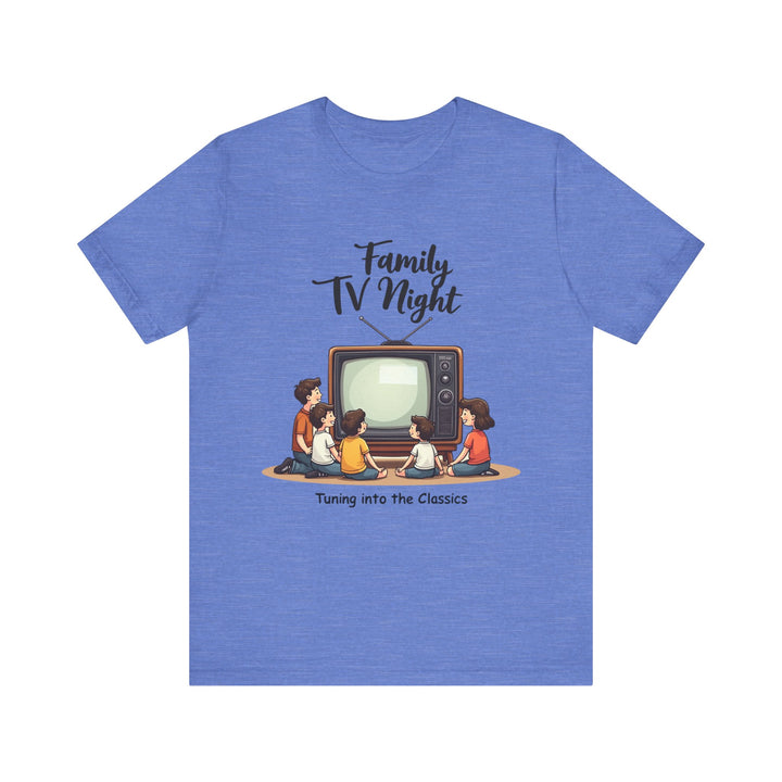 Retro Family TV Night T Shirt | Heather Columbia Blue