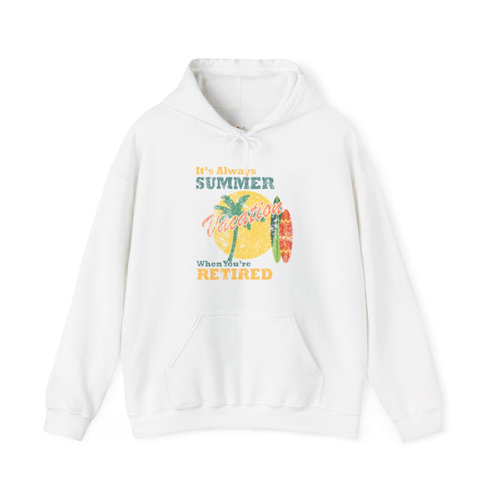 Beach Always Summer Vacation Hoodie | White