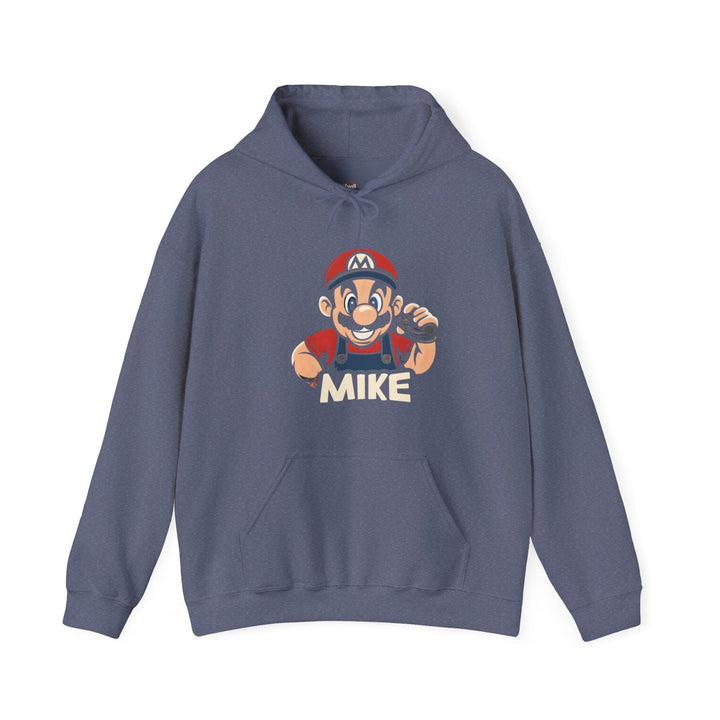 Mario Mike the Plumber Hoodie | Heather Navy