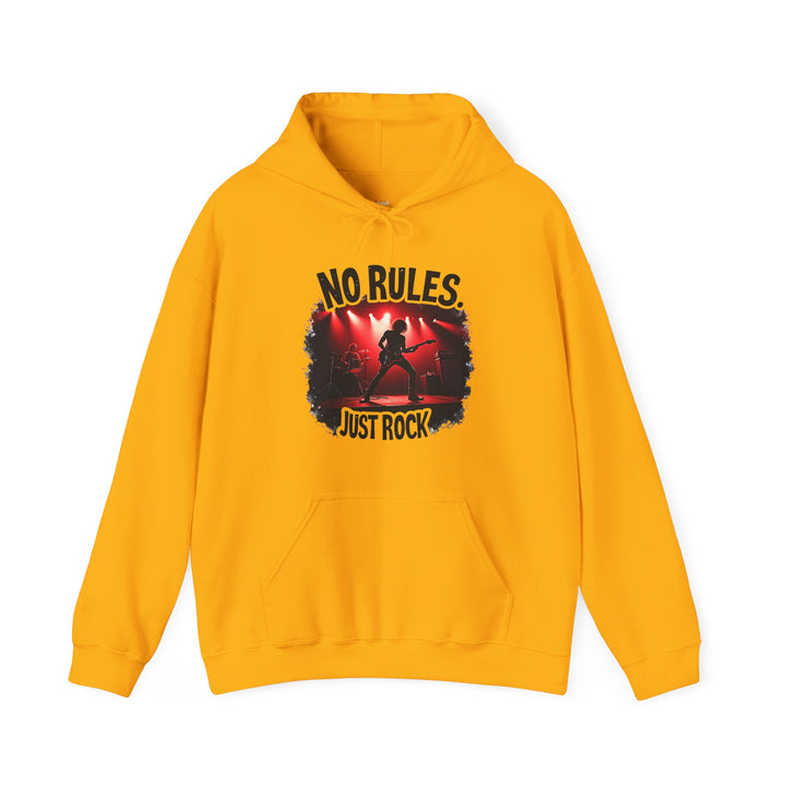 Band No Rules Just Rock Hoodie | Gold