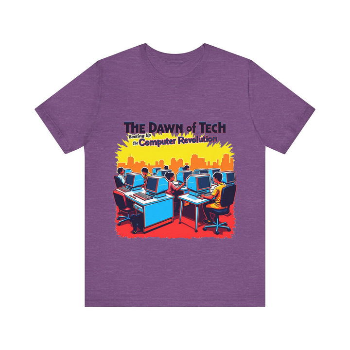 80s Computer Tech Evolution T Shirt | Heather Team Purple