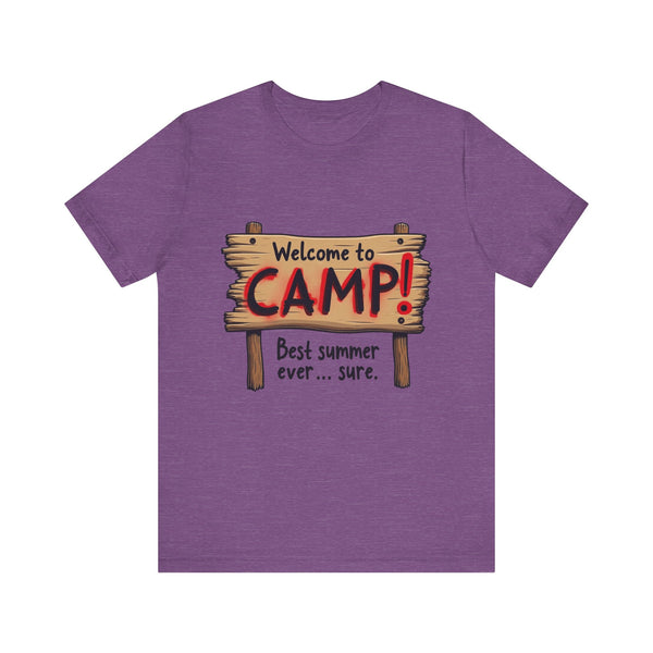 Summer Camp Welcome To Camp Best Summer Ever T Shirt | Heather Team Purple