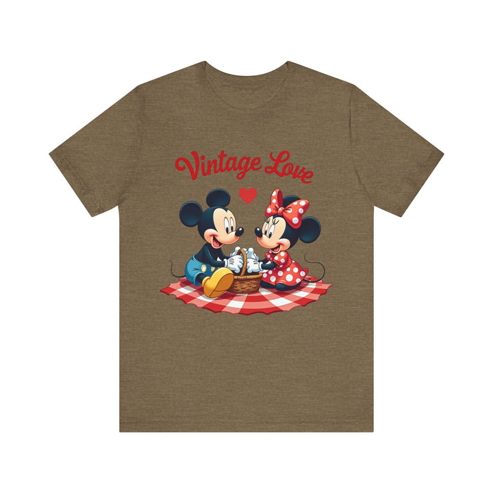 Disney Vintage Love Vibe T Shirt | Heather Olive