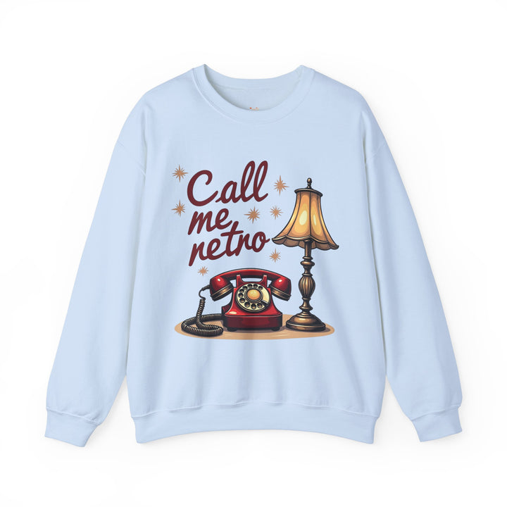 Retro Call Me Retro Vibes Sweatshirt | Light Blue