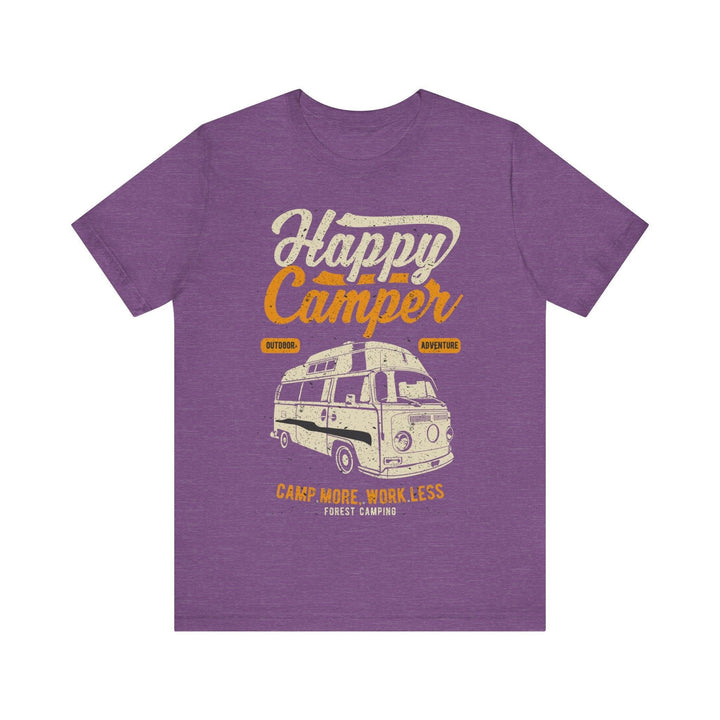 Summer Camp Happy Camper Adventure T Shirt | Heather Team Purple