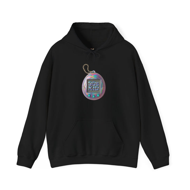 Retro Tamagotchi 90s Kid Hoodie | Black Printify