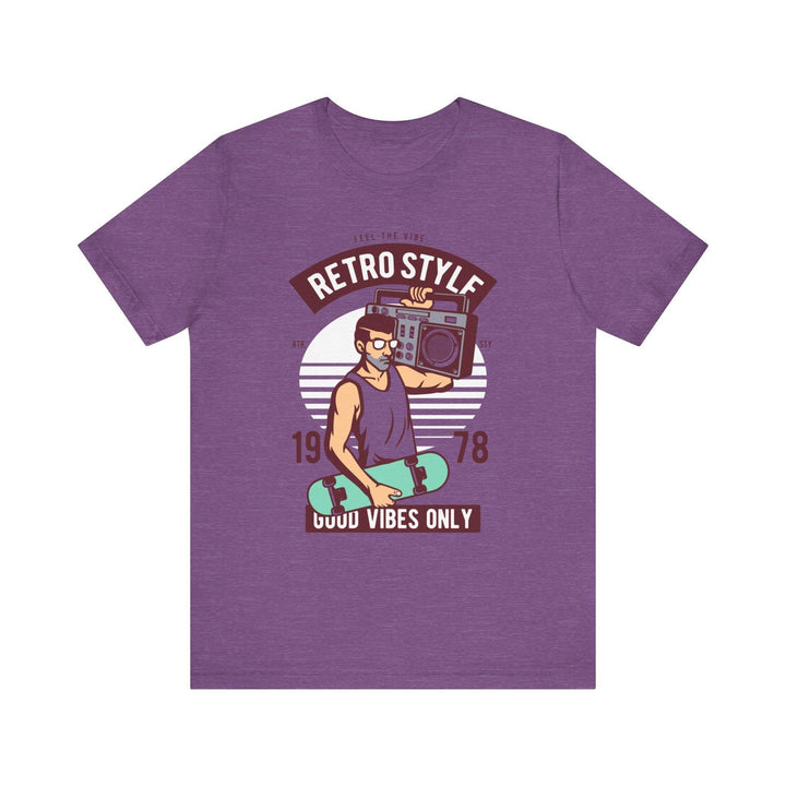 90s Retro Vibes T Shirt | Heather Team Purple