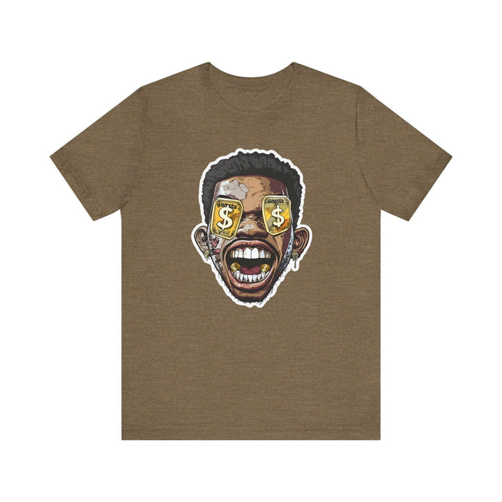 Rapper Gangsta Grin T Shirt | Heather Olive