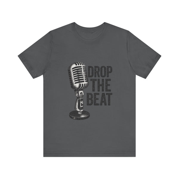 Classic Vintage Mic Drop Beat Music T-Shirt | Asphalt Twill Tees