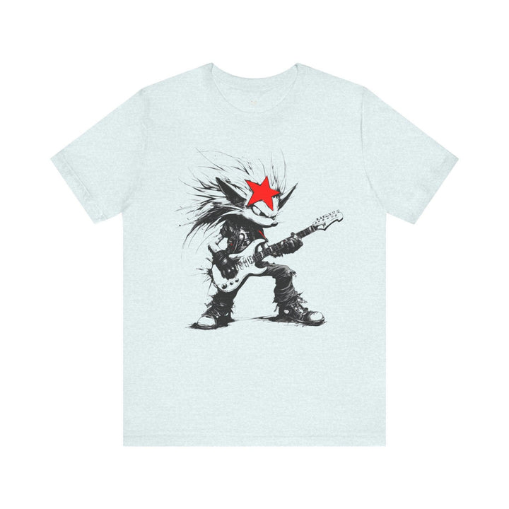 Sonic Rockstar Rebel Hedgehog T Shirt | Heather Ice Blue