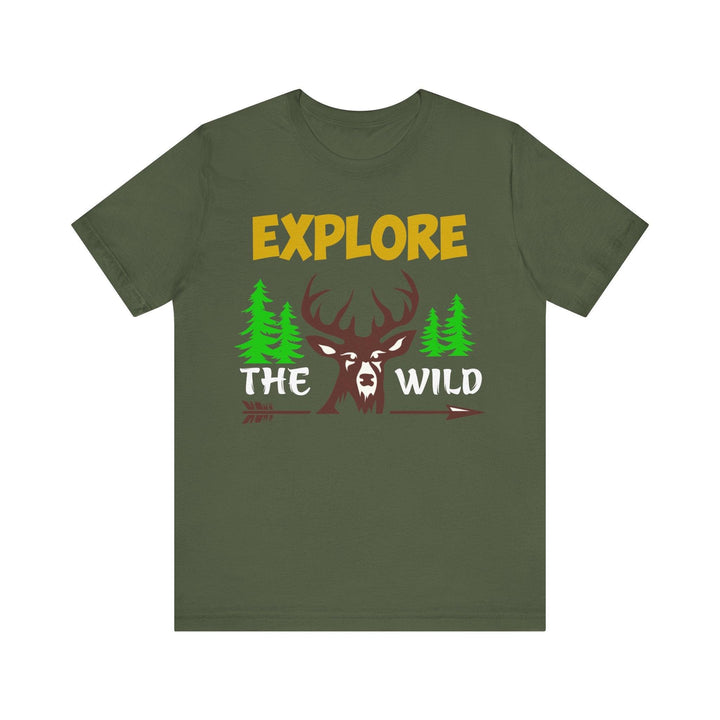 Hiking Explore The Wild T Shirt | Military Green