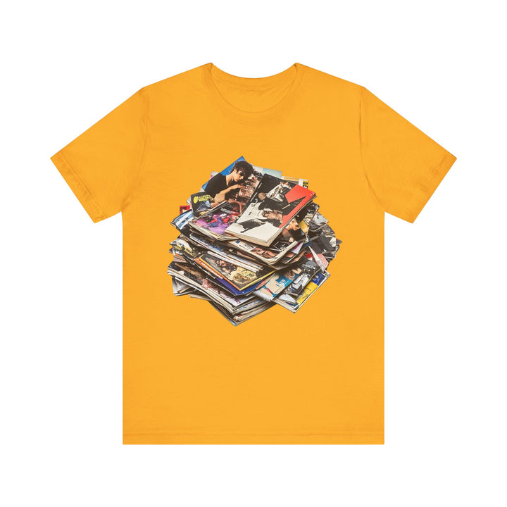 Rock Vintage Magazines T Shirt | Gold Twill Tees