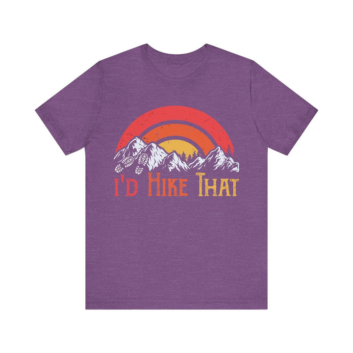 Hiking I'd That T Shirt | Heather Team Purple