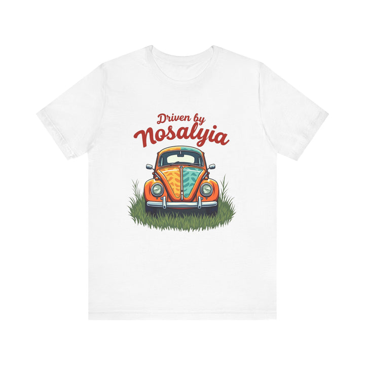 Retro Driven by Nostalgia T Shirt | White Twill Tees