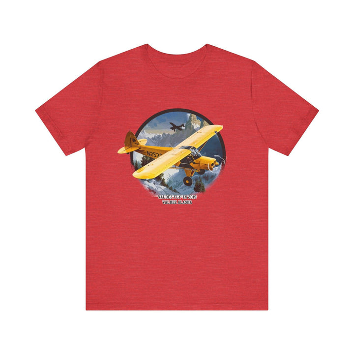 Retro Valdez Fly-In Alaska Adventure T Shirt | Heather Red