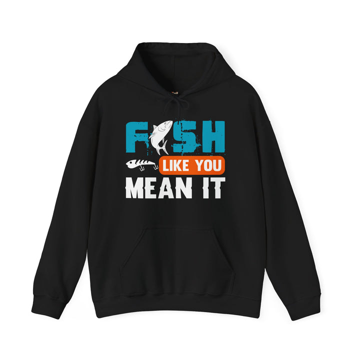 Fishing Like You Mean It Hoodie | Black Twill Tees