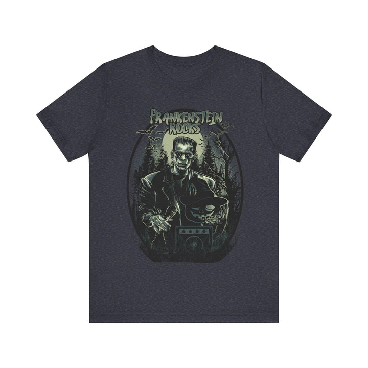 Retro Frankenstein Rocks T Shirt | Heather Navy