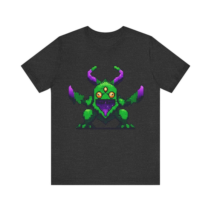 Adventure 8-Bit Monster Invader T Shirt | Dark Grey Heather