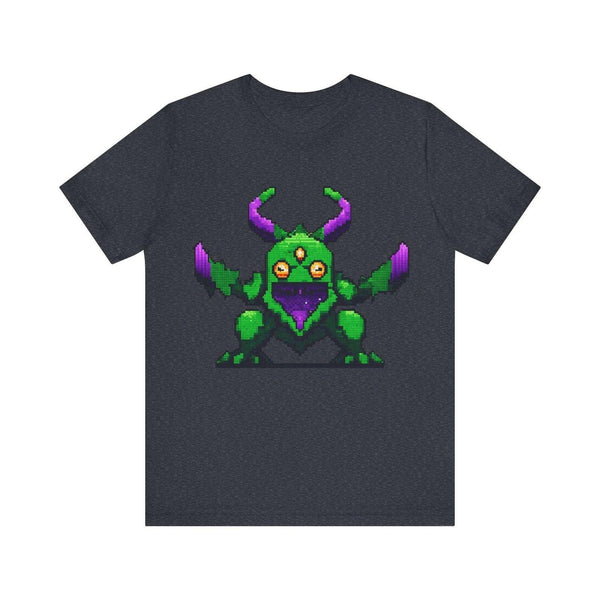 Adventure 8-Bit Monster Invader T Shirt | Heather Navy