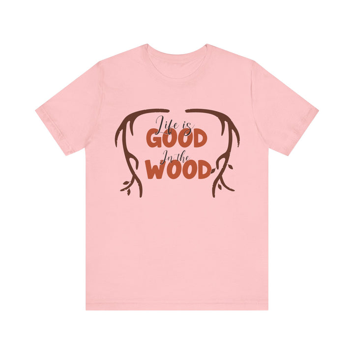 Summer Camp Quality Wood T Shirt | Pink Twill Tees